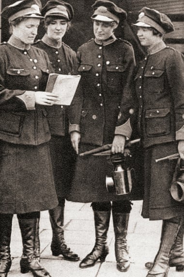 Women working as guards and inspectors during wartime